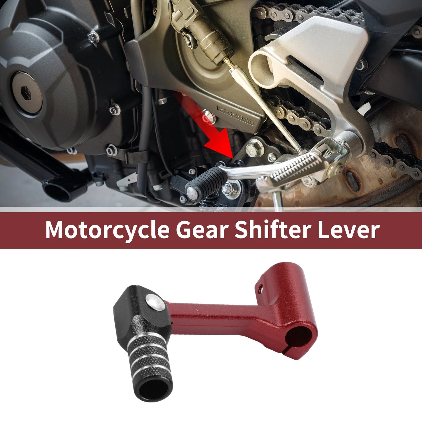 Shifter Lever / Foldable for Bosuer Cheetah Red Black