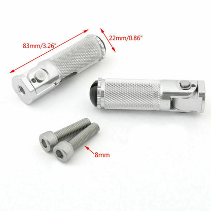 CNC Folding Foot Pegs for Universal Motor Silver