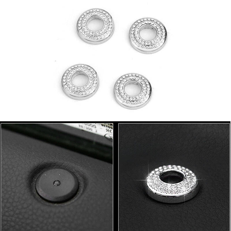 4pcs Crystal Door Lock Pin Cover Decor Trim Fit For Porsche Macan 2015-2020