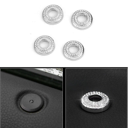 4pcs Crystal Door Lock Pin Cover Decor Trim Fit For Porsche Macan 2015-2020