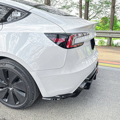 1x Matte Black Rear Bumper Diffuser for Tesla Model 3 (2024-2025)