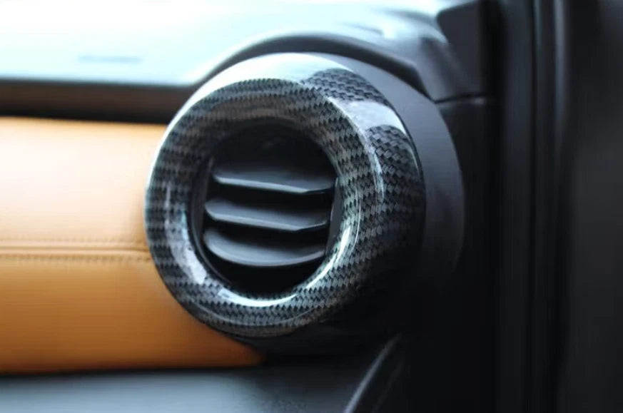 Front Air Vent Outlet Frame Cover Trim for Nissan Kicks 2016-2020 Carbon Fiber