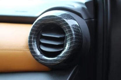 Front Air Vent Outlet Frame Cover Trim for Nissan Kicks 2016-2020 Carbon Fiber
