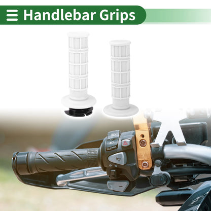 7/8" 22mm Hand Grips for Motorcycle Handlebar Grips TPR White