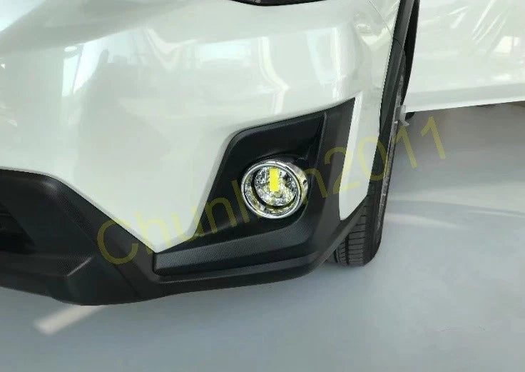Front Fog Light Cover Round Trim for Subaru XV 2018-2020 2 x ABS Chrome
