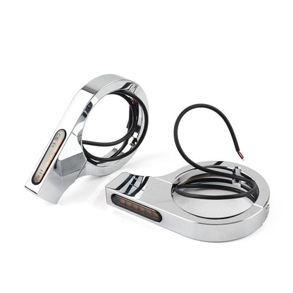 50MM-54MM Amber Fork Turn Signal Lights for Harley Touring Dyna