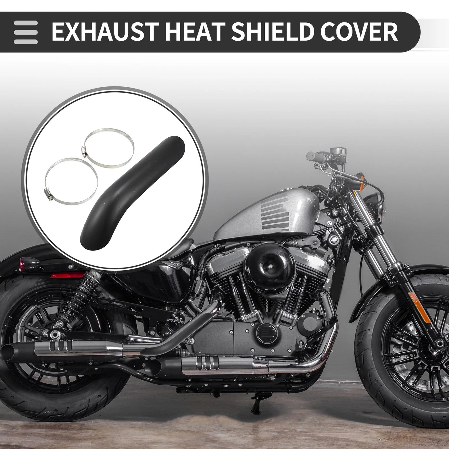 Exhaust Muffler Pipe Heat Shield Curved 267x56mm for Universal Motorcycle