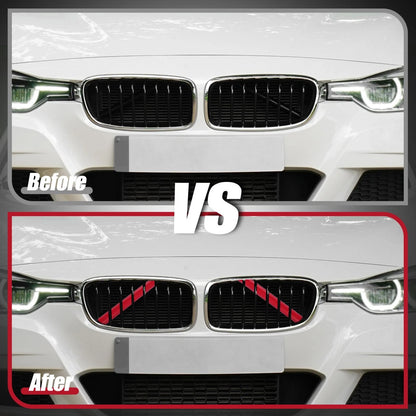 Car ABS Front Grille Trim Strips Cover Decor Red for BMW 5 6 7 Series (2010-2023)