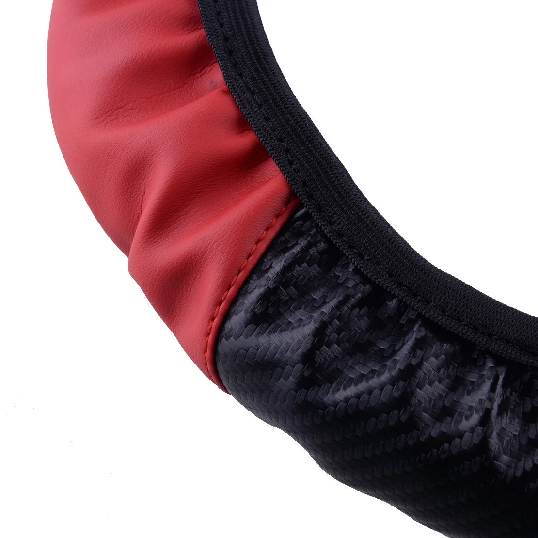 15" Black Leather Steering Wheel Cover for Universal Cars