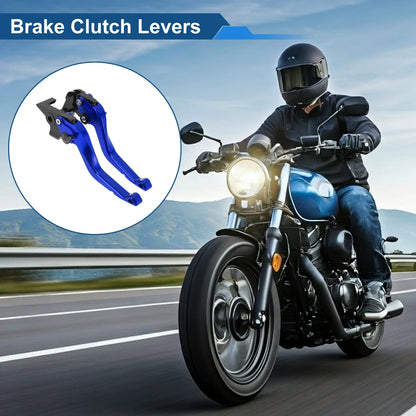 1 pair Short Brake Clutch Levers Blue for Yamaha Tenere 700 (2019–2025)