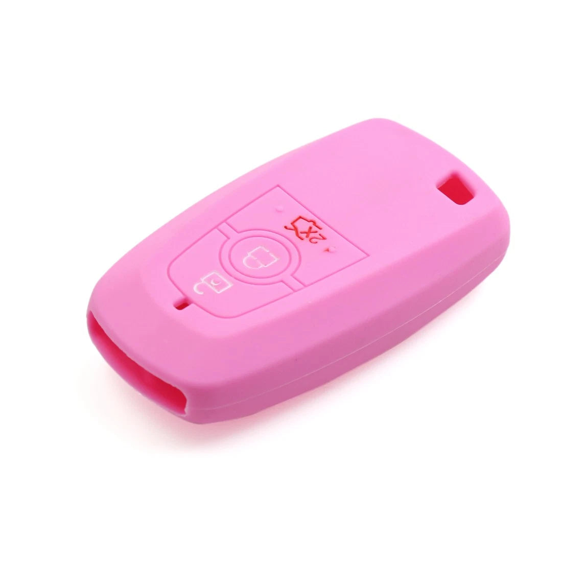 Pink Silicone 3 Button Keyless Entry Remote Fob Case Cover for Ford (2011-2023)