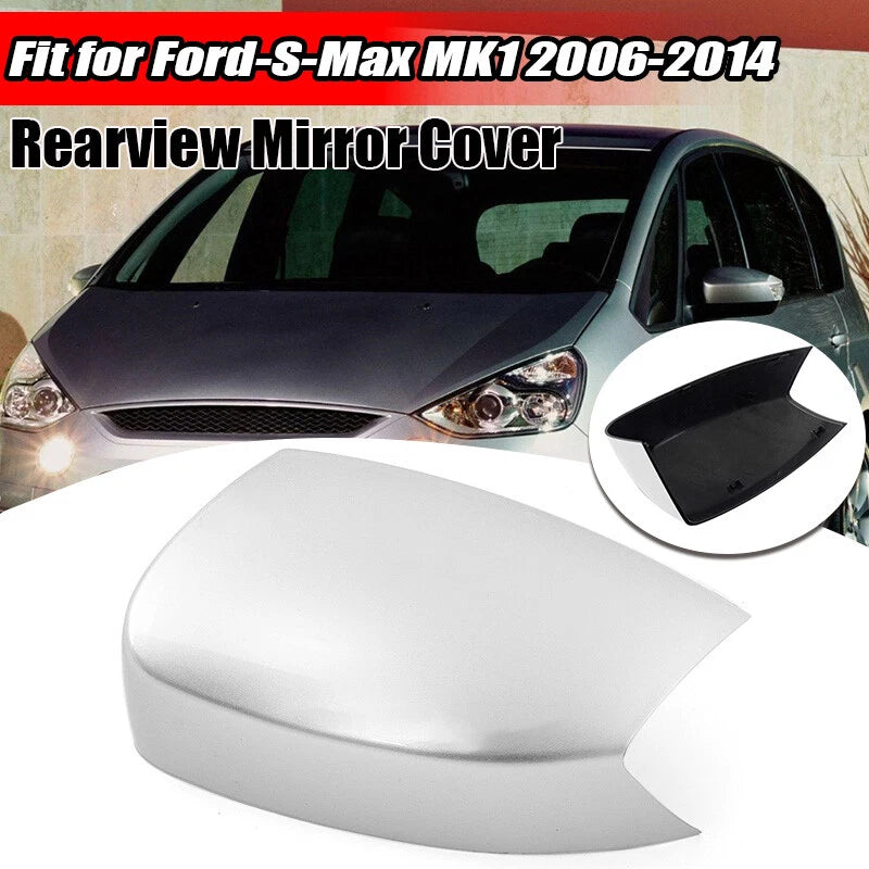 Silver Left Side View Wing Mirror Cover for Ford S-Max Kuga (2008-2014)