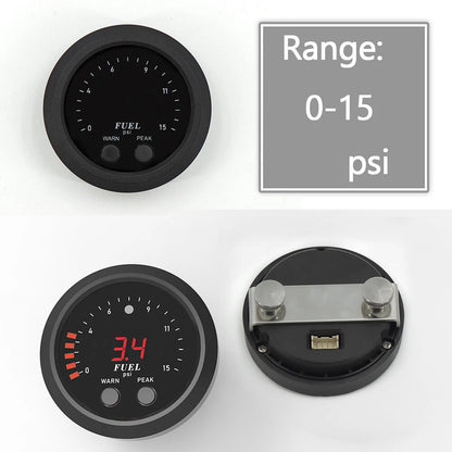 12V 52mm Ultra-thin Electronic Fuel Pressure Meter w/ Sensor for Car