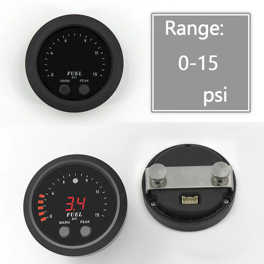 12V 52mm Ultra-thin Electronic Fuel Pressure Meter w/ Sensor for Car