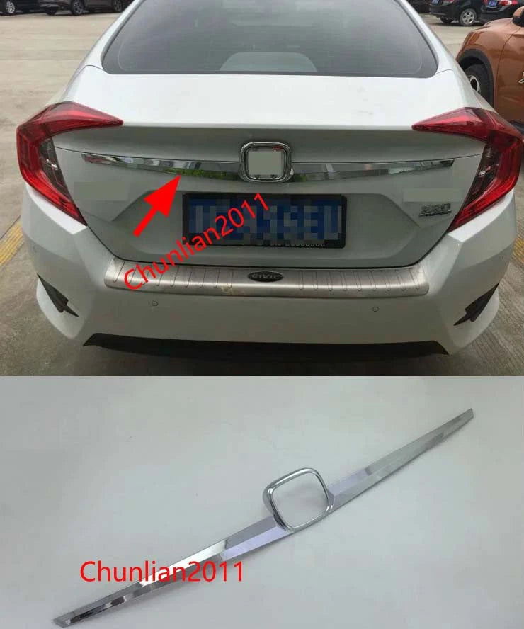 Rear Door Boot Lid Cover Trim for Honda Civic 10th Gen 4dr Sedan (2016-2017)