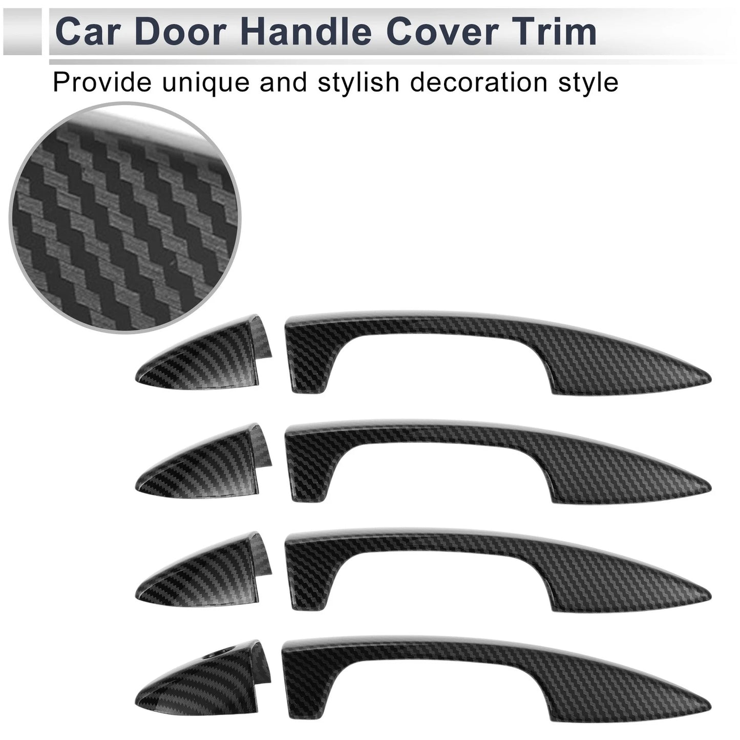 Door Handle Cover Trim / Carbon Fiber Black Handle Cover for Toyota Corolla
