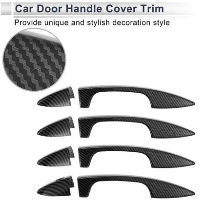 Door Handle Cover Trim / Carbon Fiber Black Handle Cover for Toyota Corolla