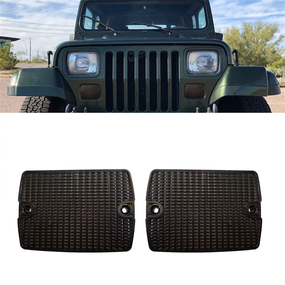 Smoked Front Turn Signal Light Housings for Jeep Wrangler (2018-2023)