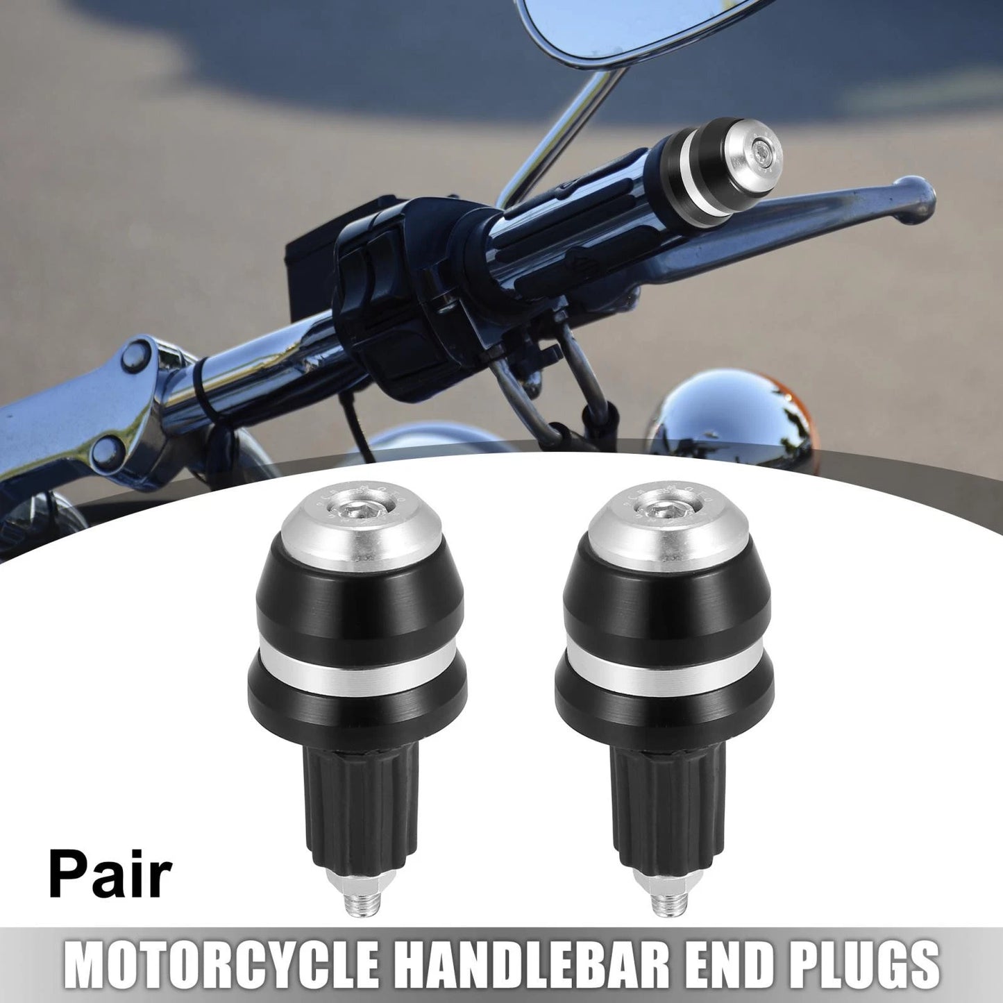 Pair Universal Motorcycle Handlebar Plugs 7/8" 22mm for Motorcycle