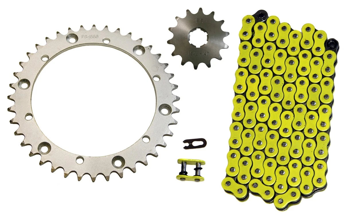 Yellow 520x100 O-Ring Chain & 14/40 Sprockets for Yamaha Warrior (1989–2004)