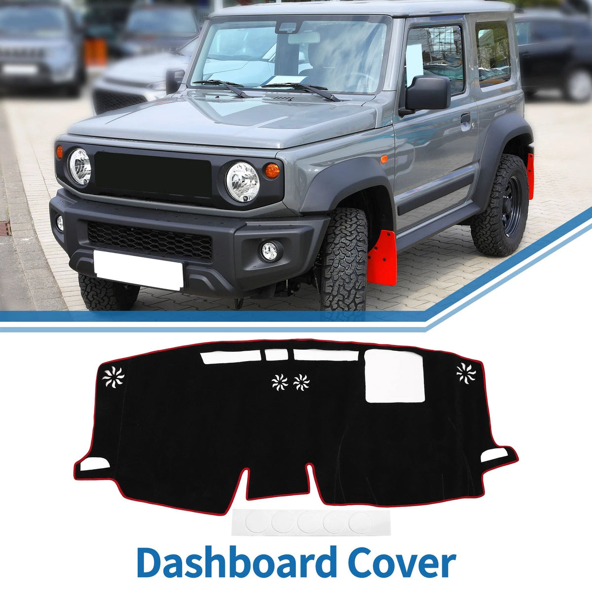 Dashboard Cover Mat for Toyota Sienna 2021-2024 HUD Sun Protector Pad Black Red