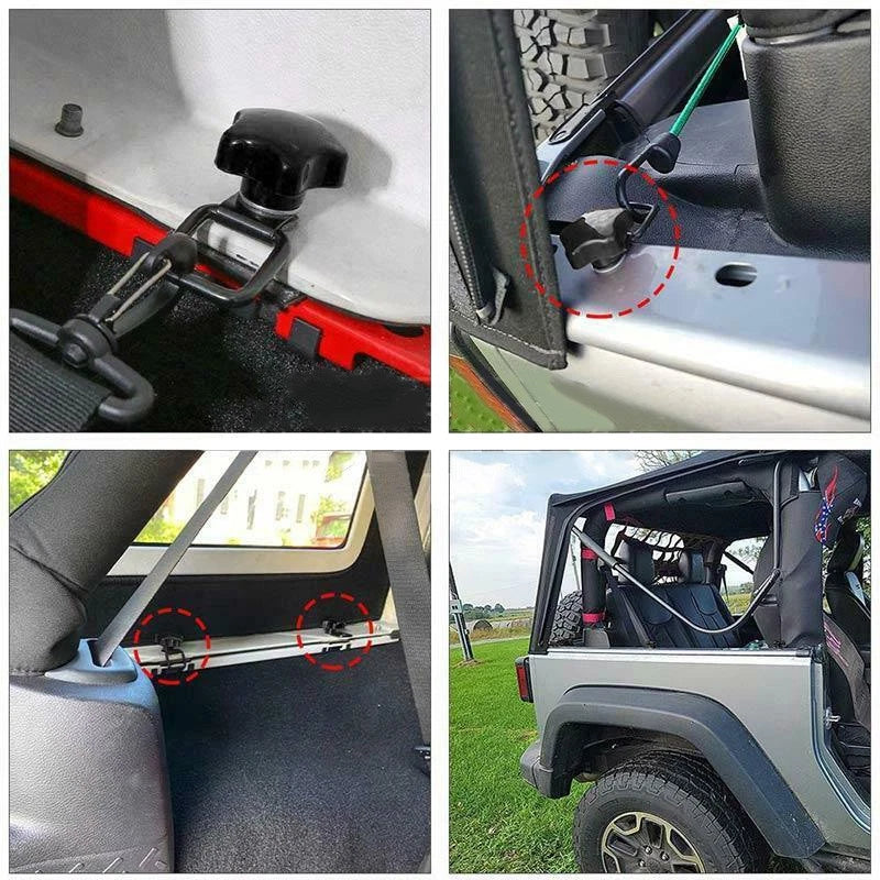 Car Roof Bolt Cover Trim Set for Jeep Wrangler JK 4 Door (2007-2018)