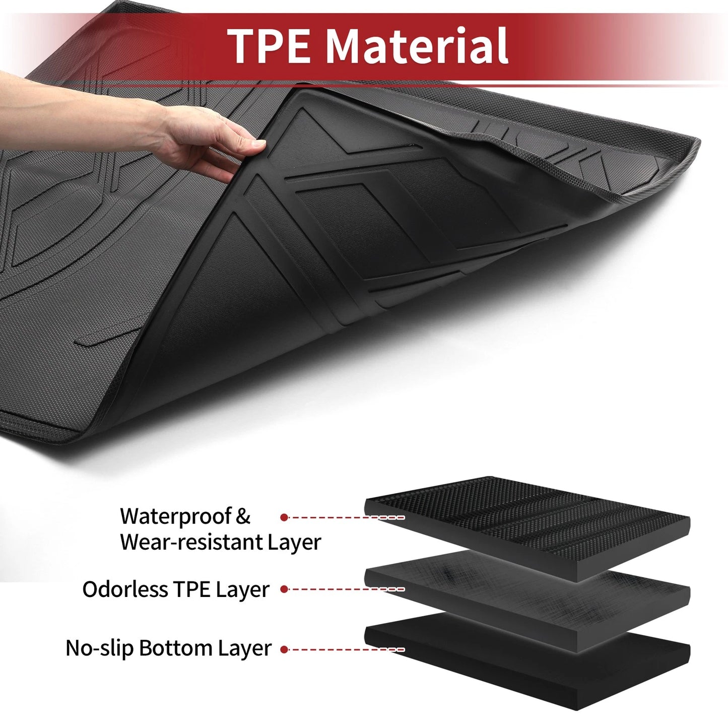 Cargo Liner Rear Trunk Mat for BMW X1 2016-2022 Diamond Pattern TPE