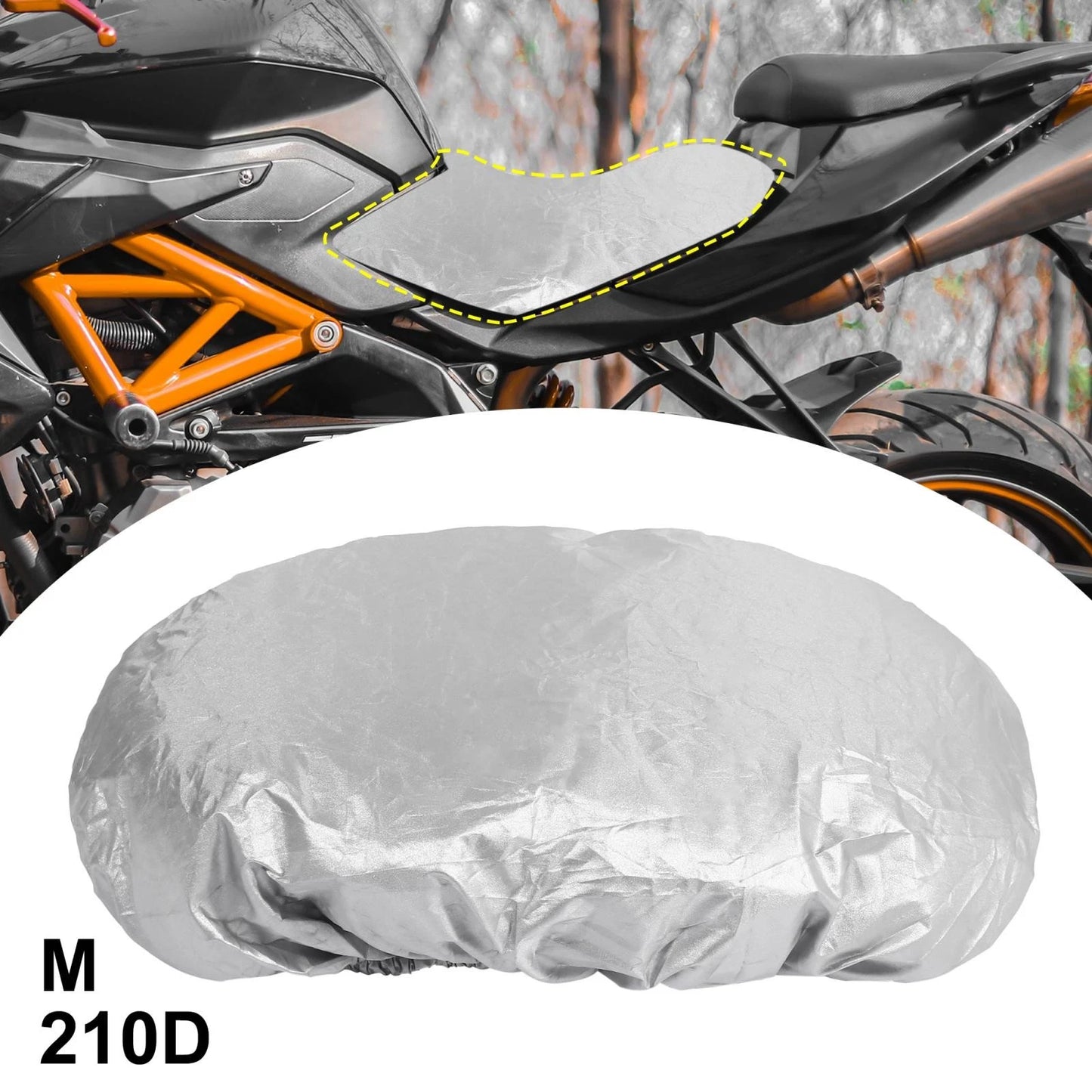 Seat Cover 50x31.5cm Motorcycle Seat Cover Waterproof Dustproof Silver Tone