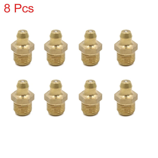 8pcs 1/8" Brass Straight Grease Nipple Fitting for Motorcycle Car