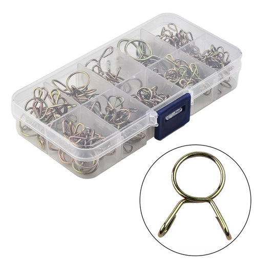 126Pcs 5mm-14mm Spring-Clip Fuel Oil Hose Line Air Tube Clamps Assortment Kit