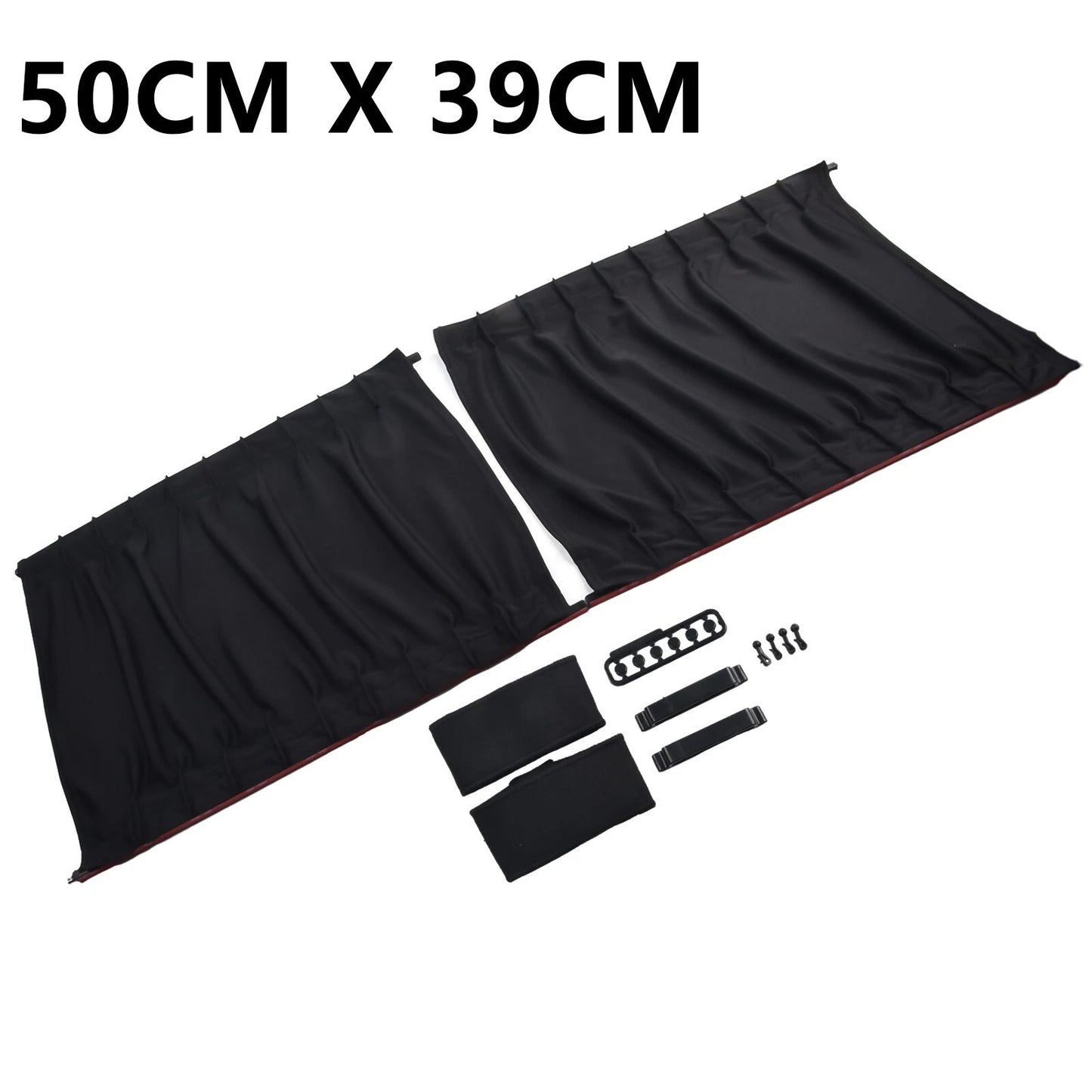 2pcs Adjustable Car Window Anti-UV Sun Shade Drape Visor Curtain Valance