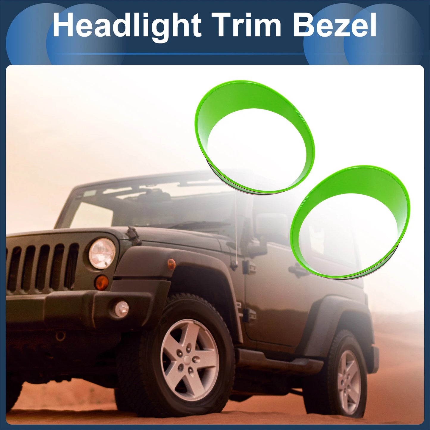2 x Front Left & Right Headlight Trim Bezels for Jeep Wrangler (2027)