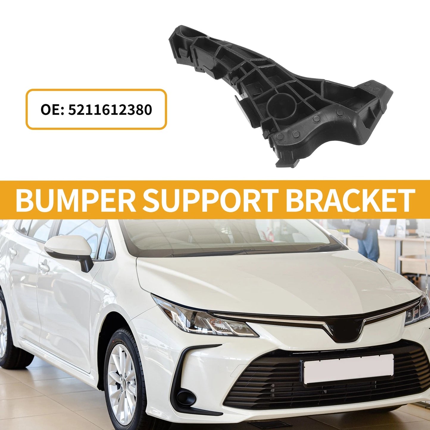 Front Bumper Support Bracket for Toyota Corolla (2004-2006) 1 x Black