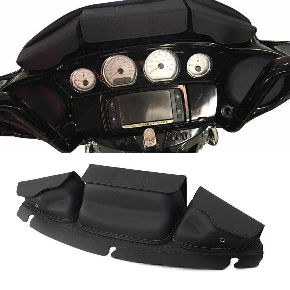 3 Pocket Windshield Bag for Harley Touring Street Glide FLHX FLHTK FLHXS (2014-2023)