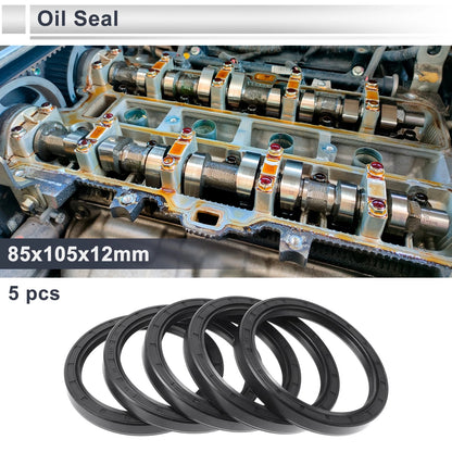 Oil Seal / 85x105x12mm / Nitrile Rubber Black 5 Pcs