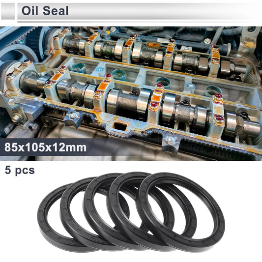 Oil Seal / 85x105x12mm / Nitrile Rubber Black 5 Pcs