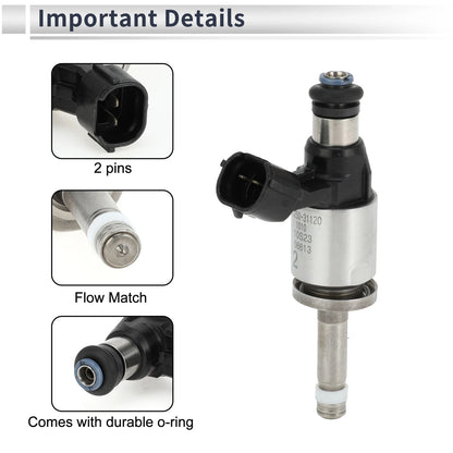Fuel Injector 1Pc for Lexus IS300H Hybrid 2014-2015 Black Silver Tone