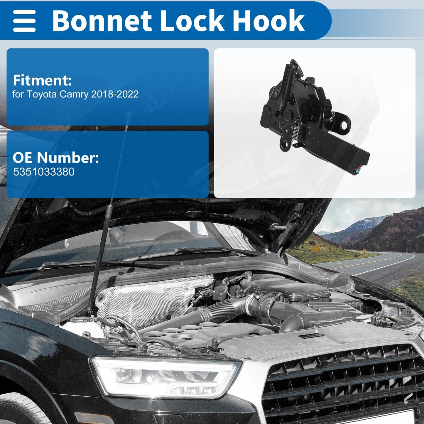 Hood Latch Assembly for Toyota Camry (2018-2022)