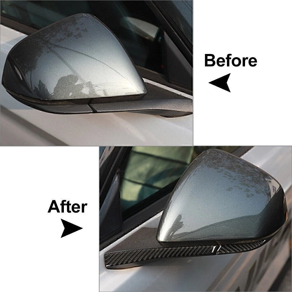 Carbon Fiber Look Rearview Mirror Mouldings Trim for Ford Mustang (2015-2019)