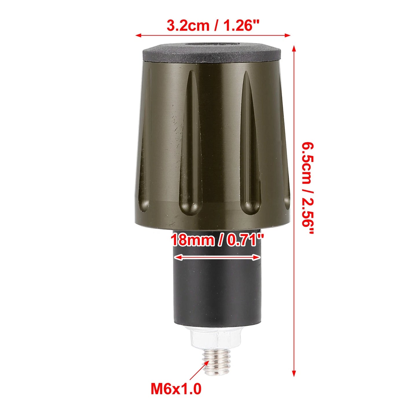 Pair 18mm Hand Grips End Plug Aluminum Alloy Bronze Tone for Motorcycle