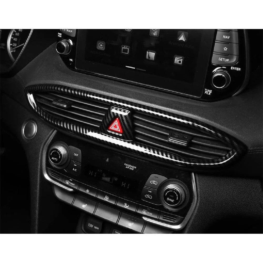 Carbon Fiber Center Air Outlet Vent Cover Trim for Hyundai Santa Fe (2019-2022)