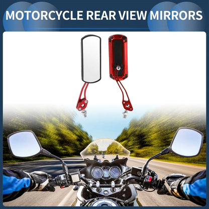 M8/M10 Rear View Mirror Handlebar Mirror Red Aluminum Plastic for Motorcycle