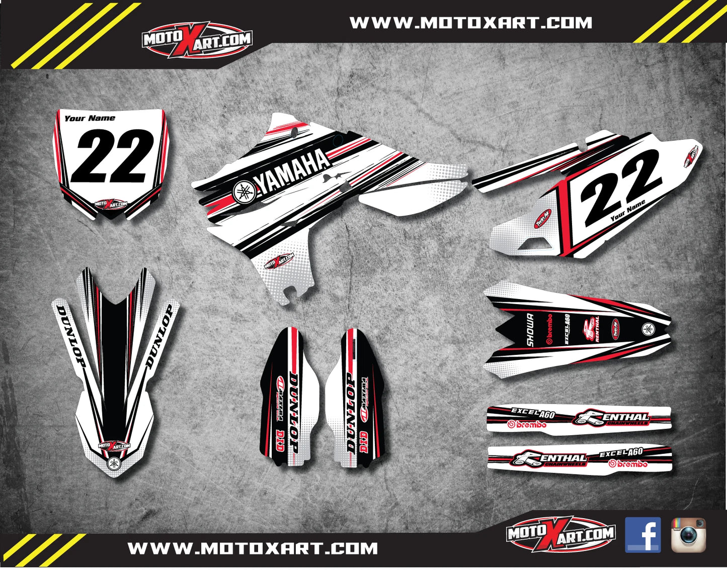 YZF450 2010-2013 Ripper Style Custom Graphics Decals & Stickers