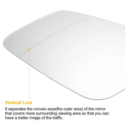 Left Side White Heated Mirror Glass for BMW 2 3 4 5 6 7 Series (2014-2023)