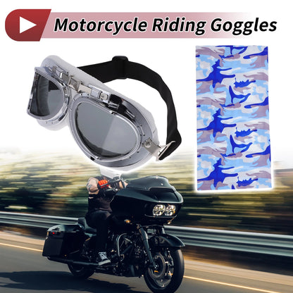 Set Riding Goggles Dark Gray Lens White Frame PC Cycling Sunglasses