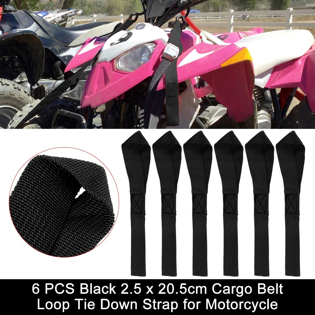 Cargo Belt Loop / 2.5 x 20.5cm Tie Down Strap for Motorcycle