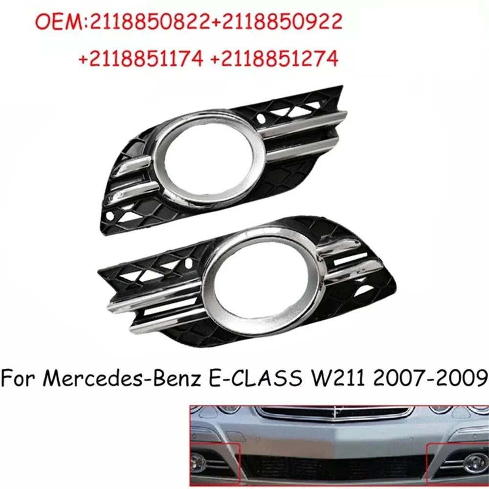 Front Fog Light Bumper Trim Cover for 2007-2009 Benz E-Class (W211)