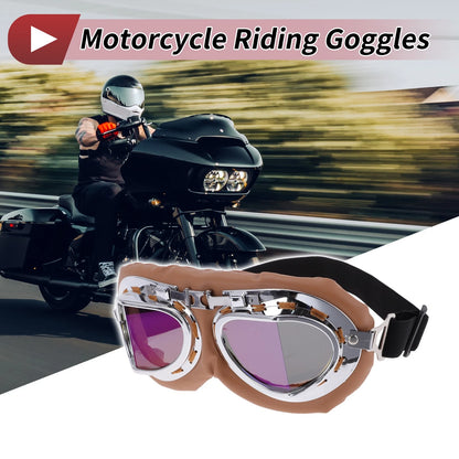 Goggles Multicolour Lens Brown Frame PC Sunglasses for Motorcycle