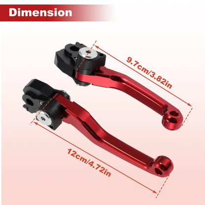 Red Short Brake Clutch Levers 1 Pair for Honda CRF450R CRF450RX
