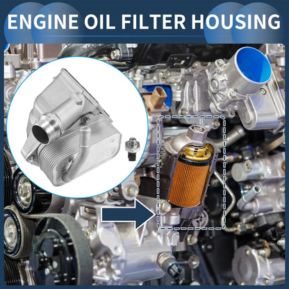 Engine Oil Cooler Filter Housing w/ Sensors for BMW 128i (2008-2013)